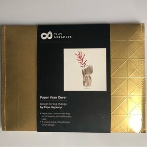 Tiny Miracles Paper Vase Cover~NWT Gold